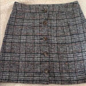Plaid Shein button skirt